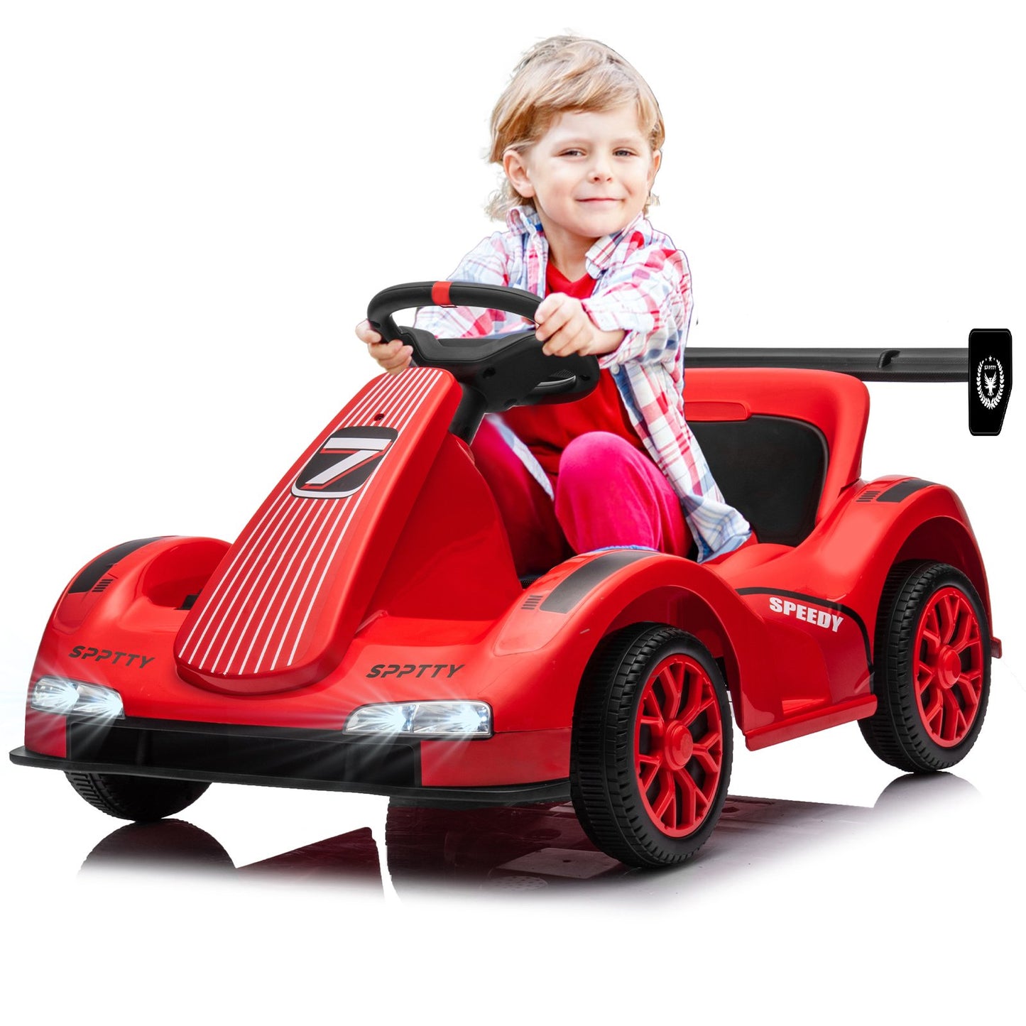 12V Electric Car Go Kart for Kids, Ride on Cars with Remote Control for Boys Girls,Children Vehicle Toy Gift