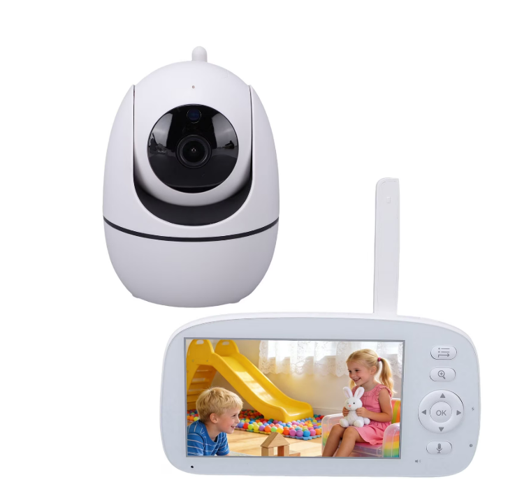 Baby Monitor No WiFi Upgrade with Camera and Audio 5 Inch LCD Screen 720P with 360° Pan Tilt 2X Zoom Night Vision 35hrs Standby Time for Multi Room Monitoring