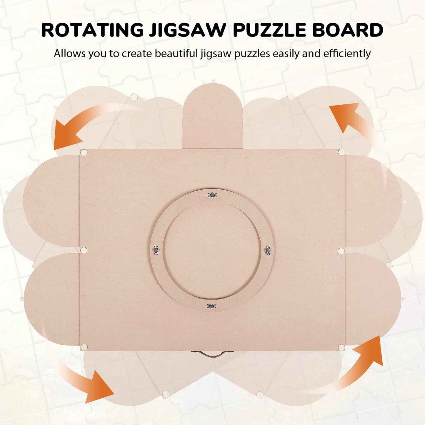 Crtynell 1500 Piece Puzzle Board With Drawers And Cover, 34" X 26" Wooden Rotating Jigsaw Puzzle Table, Spinning Puzzle Boards For Adults