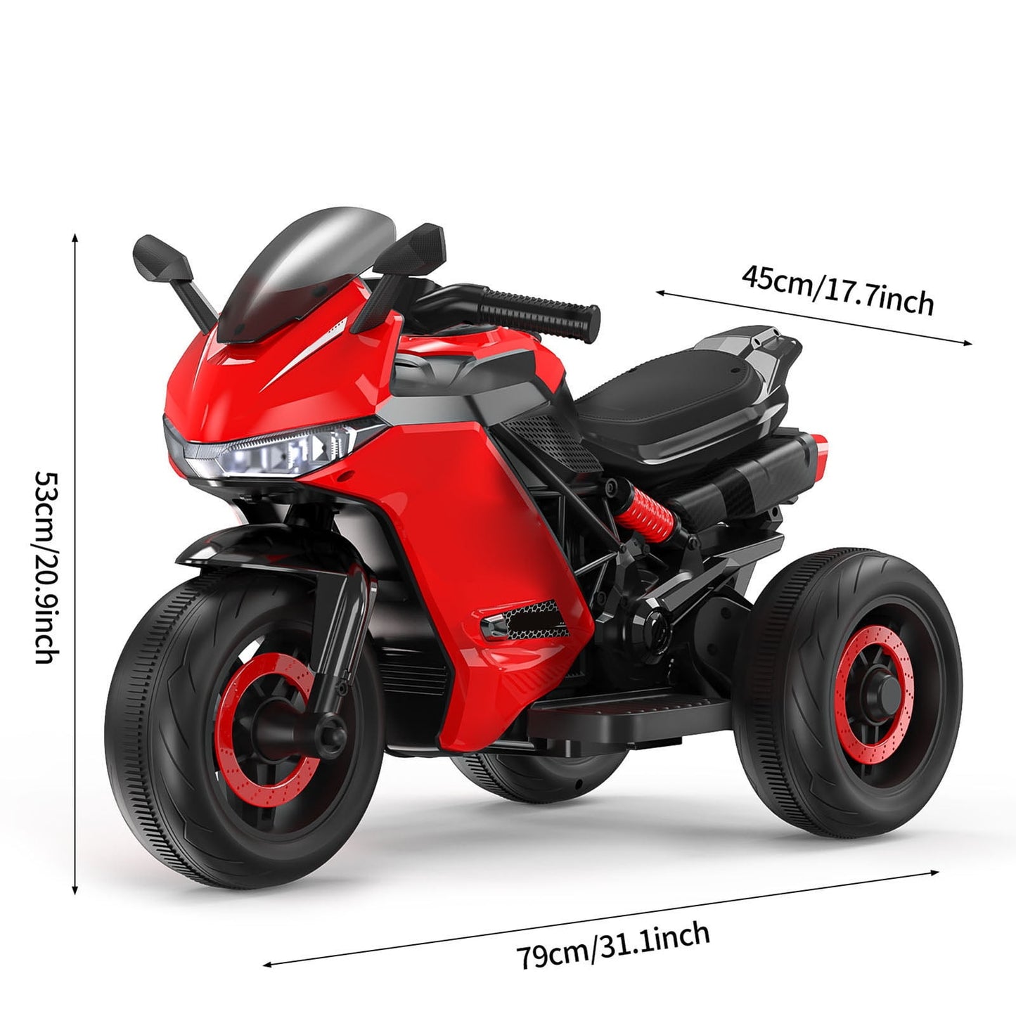12V Motorcycle for Kids, Electric Motorcycle with 3 Wheels&Music ,Ride on Toys for Boy Girl