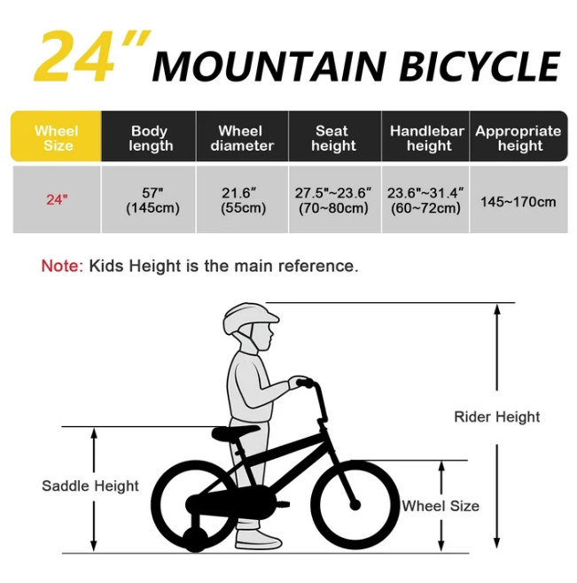 SPPTTY 20-24 inch Bike,6-Speed Mountain Bike for Men Women Boys Girls,Comfort Saddle,Yellow