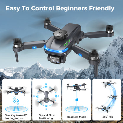 Drone with Camera for Adults Kids, 1080P FPV Mini RC Drones, 3 Batteries, One Key Take Off-Landing, Headless Mode, Wifi Brushless S118 RC Quadcopter Toys Gifts for Beginners