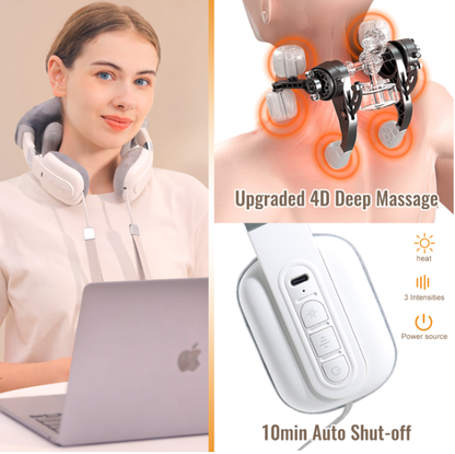 AMONSEE 5D Neck and Shoulder Massager with Heat for Pain Relief and Deep Tissue Massage