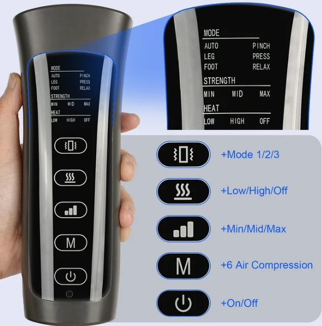 AMONSEE Leg Massager with Heat and Compression, Relaxation and Pain Relief with 6 Modes 3 Vibration