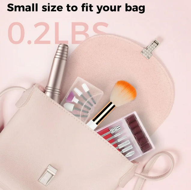 Portable Electric Nail File with 11 Nail Drill,Manicure Pedicure Polishing Tools for Home Salon Use