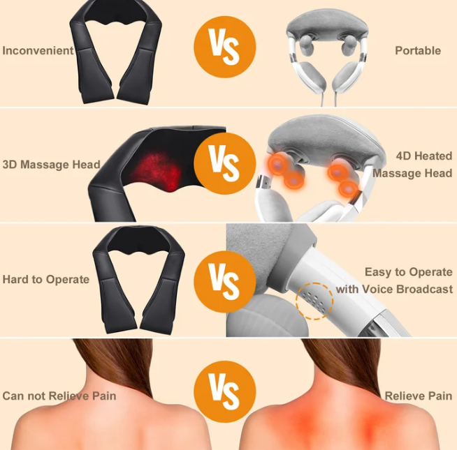 AMONSEE 5D Neck and Shoulder Massager with Heat for Pain Relief and Deep Tissue Massage