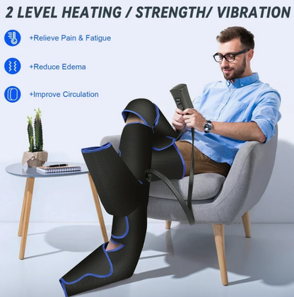AMONSEE Leg Massager with Heat and Compression, Relaxation and Pain Relief with 6 Modes 3 Vibration