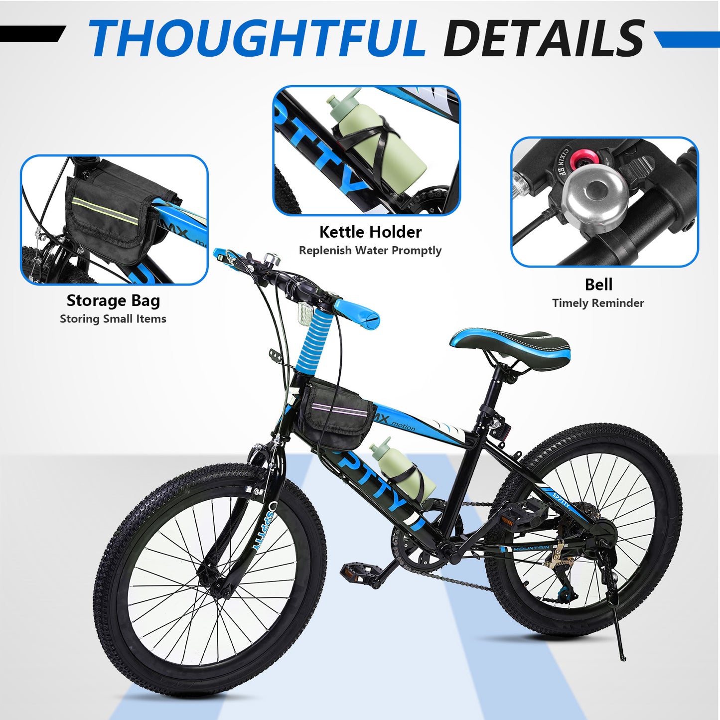 20-24 inch Bike,6-Speed Mountain Bike for Men Women Boys Girls,Dual Suspension,Comfort Saddle