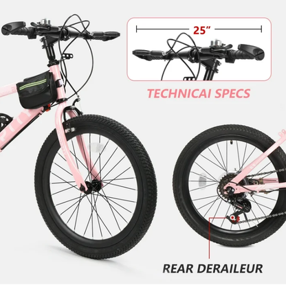 SPPTTY 20-24 inch Bike,6-Speed Mountain Bike for Men Women Boys Girls,Comfort Saddle,Yellow