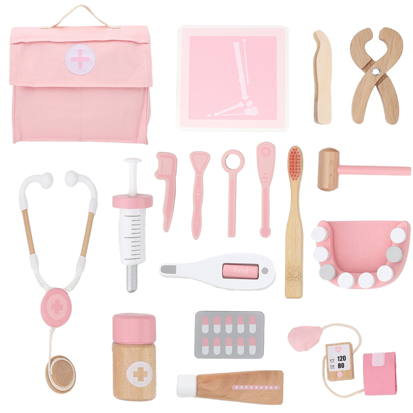 Doctor Kit For Kids, Doctor Playset, Pretend Doctor Kit Dentist Medical Kit With Stethoscope,Gift For 3 4 5 Year Old Boys And Girls (Pink)