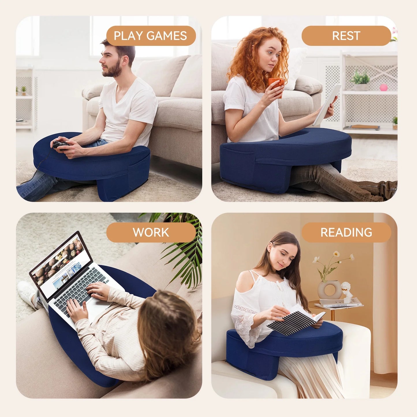 Reading Pillow for Gaming,Pillows for Sitting up in Bed,Large Pillow with Arms for Working