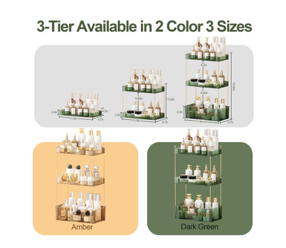 3 Tier Bathroom Cabinet Organizer,Multi-Purpose Under Sink Organizers and Storage for Kitchen