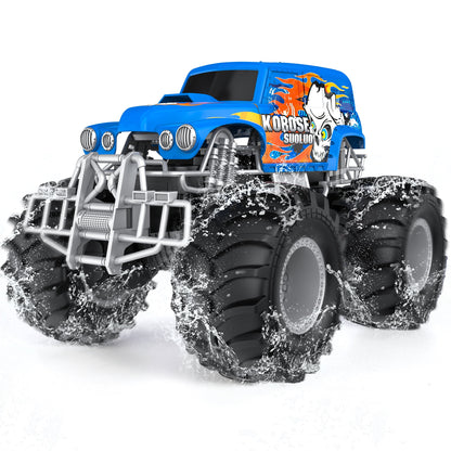 Amphibious Remote Control Car Toys for Boys Girls 2.4GHz 1:16 All Terrain Off-Road RC Car Waterproof RC Monster Truck Kids Pool Toys Remote Control Boat Gifts for Christmas