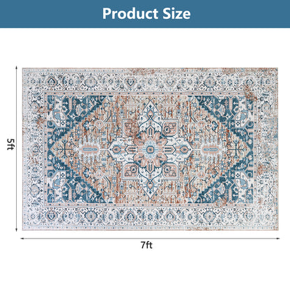 DOMQGA 5'x7' Area Rugs Modern Stylish Large Machine Washable Rugs for Living Room,Dining or Bedroom Foldable Home Decor Soft Nonslip Carpet