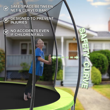 12FT Trampoline High-Durability Backyard Trampoline with Enclosure Net and Ladder, Perfect for Kids and Adults, 1000lbs Weight capacity