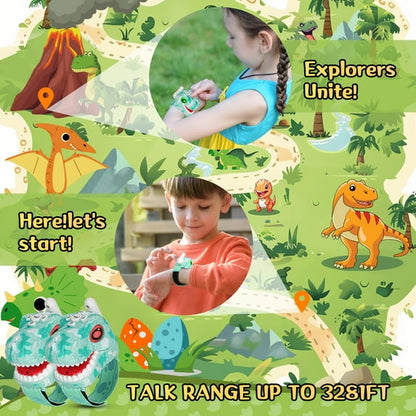 Dinosaur Walkie Talkies for Kids,Two-Radios Toys Watch for Boys & Girls Ages 3-12,Long Range, 3 Channels