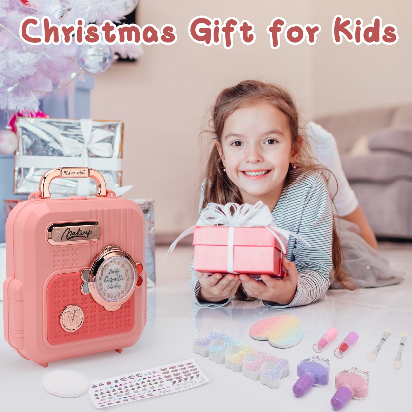 Kids Makeup Set, Girls Gift, 13 Pieces Makeup Toys, Washable Little Girl Princess Makeup Toys With School Bag, Birthday Christmas Gift For 3 4 5 6 7 8 9 10Years Old Girls