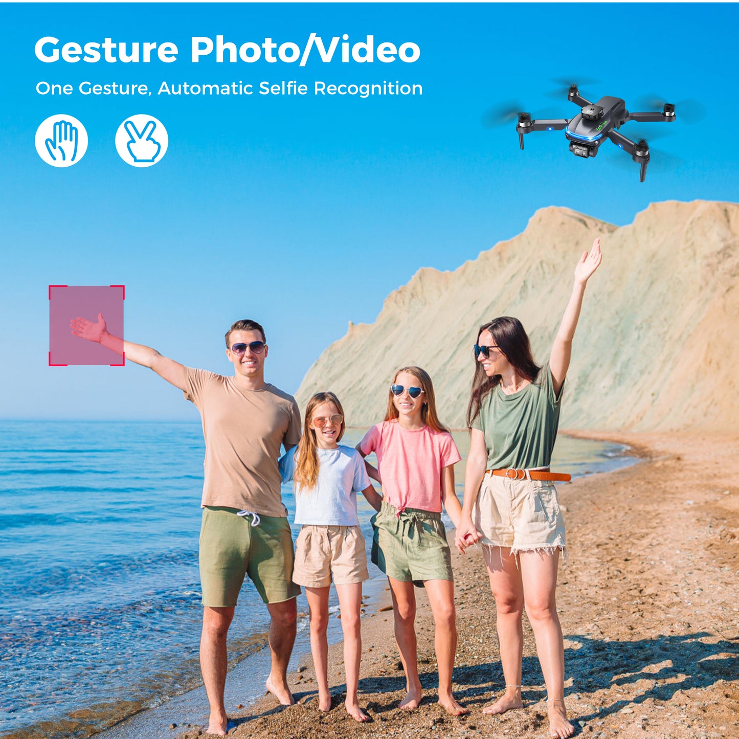 Drone with Camera for Adults Kids, 1080P FPV Mini RC Drones, 3 Batteries, One Key Take Off-Landing, Headless Mode, Wifi Brushless S118 RC Quadcopter Toys Gifts for Beginners