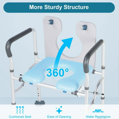 AMONSEE Raised Toilet Seat with Handles 400lbs, Adjustable Safety Toilet Chair for Elderly, Pregnant and Handicap