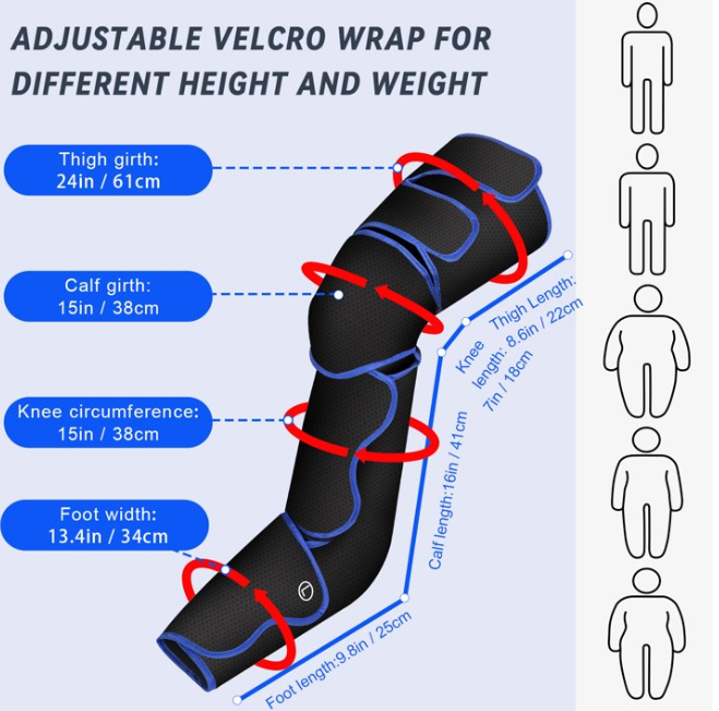 AMONSEE Leg Massager with Heat and Compression, Relaxation and Pain Relief with 6 Modes 3 Vibration