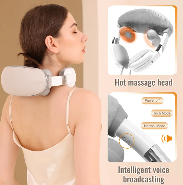 AMONSEE 5D Neck and Shoulder Massager with Heat for Pain Relief and Deep Tissue Massage
