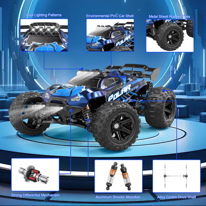 RC Cars for Adults Fast 60+KM/H 1:14 Waterproof Off-Road RC Truck 4WD All Terrain High-Speed Remote Control Car Toy Gifts for Kids Boys, 2 Batteries