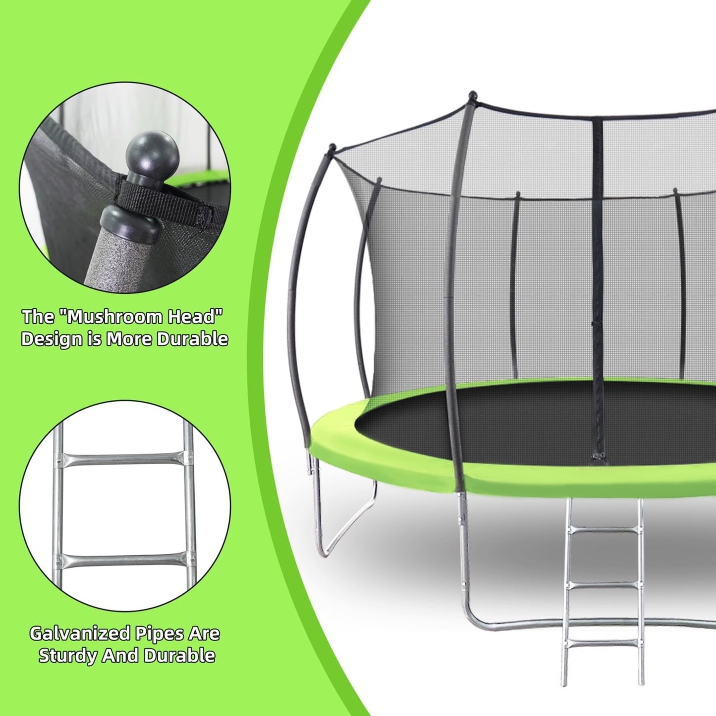 12FT Trampoline High-Durability Safe and Large Backyard Trampoline with Enclosure Net and Ladder, Perfect for Kids and Adults, 1000lbs Weight capacity - Ideal for Outdoor Fun and Exercise