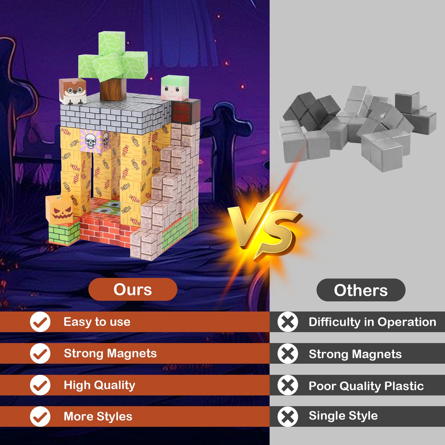 Crtynell 100PCS Magnetic Blocks - Build a Fantastic Adventure World Set for Boys & Girls Age 3-5 6-8, Sensory Toys for Toddlers Birthday Christma Gifts for 3+ Years Old Girls Boys