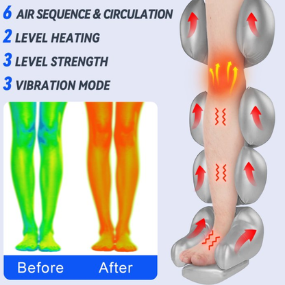 AMONSEE Leg Massager with Heat and Compression, Relaxation and Pain Relief with 6 Modes 3 Vibration