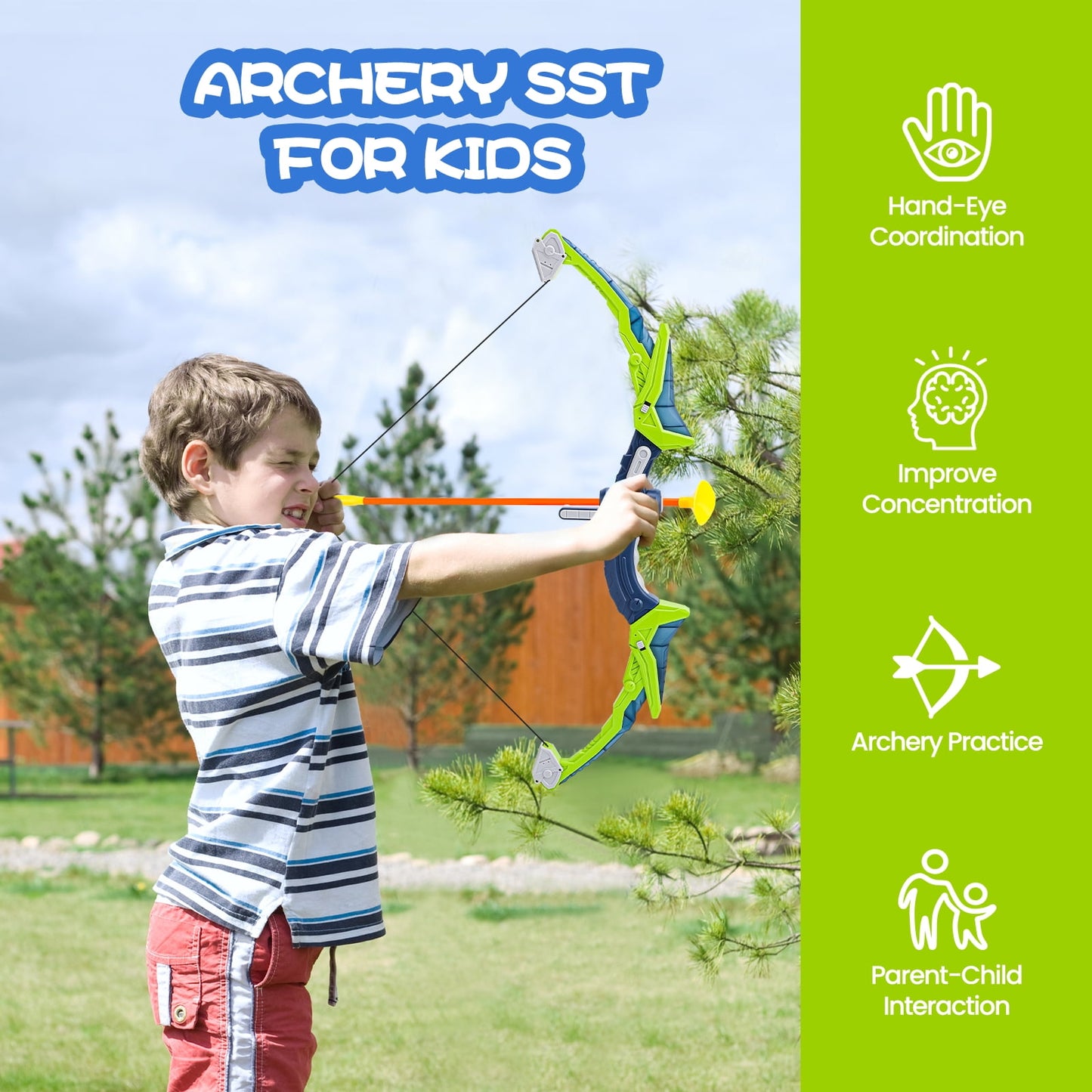 Crtynell Children'S Bow And Arrow Set With Led Flash, 3 Suction Cup Arrows, 1 Quiver And 1 Target. Indoor And Outdoor Archery Set Toy Gifts For Boys And Girls Aged 4-12 Years Old