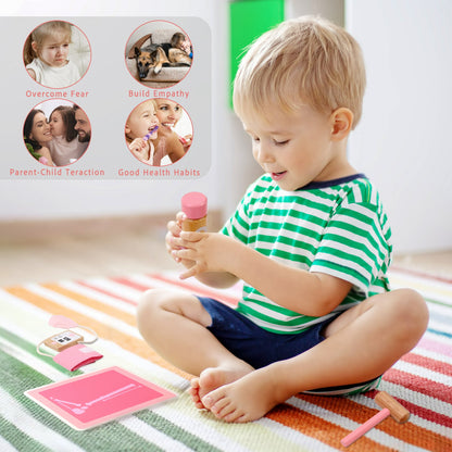 Doctor Kit For Kids, Doctor Playset, Pretend Doctor Kit Dentist Medical Kit With Stethoscope,Gift For 3 4 5 Year Old Boys And Girls (Pink)