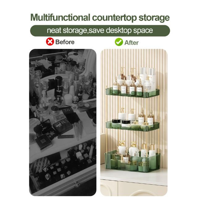 3 Tier Bathroom Cabinet Organizer,Multi-Purpose Under Sink Organizers and Storage for Kitchen