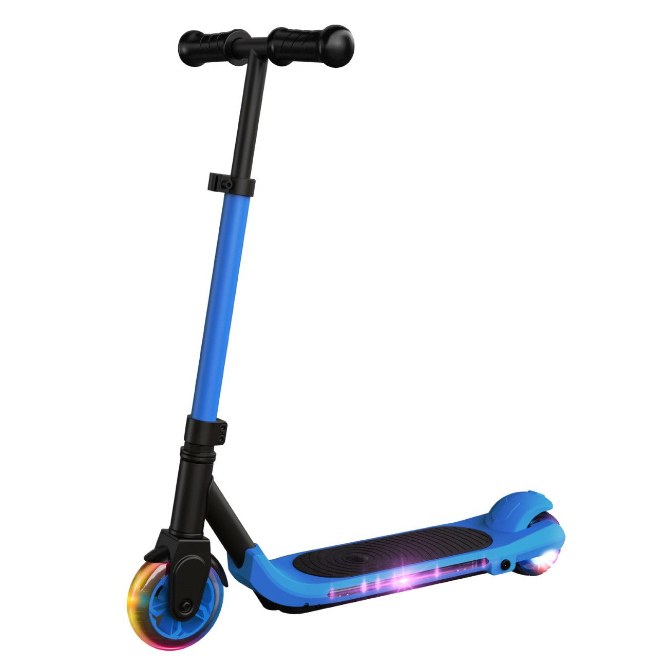 Electric Scooter for Kids Ages 6-14, 150W Motor, Adjustable Speed and Height, Colorful Lights, Double Brake, Kids Electric Scooter with Magnetic Charging, Gifts for Kids