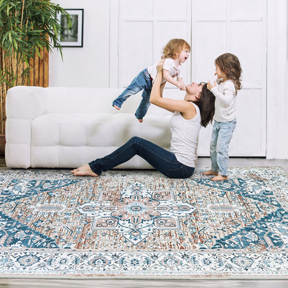 DOMQGA 5'x7' Area Rugs Modern Stylish Large Machine Washable Rugs for Living Room,Dining or Bedroom Foldable Home Decor Soft Nonslip Carpet