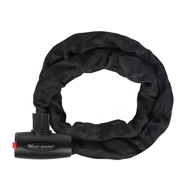 1.2m/3.9ft Bicycle Chains Lock Anti-theft Safety Bike Lock With 2 Keys Reinforced Alloy Steel Motorcycle Cycle Chains Cable Lock