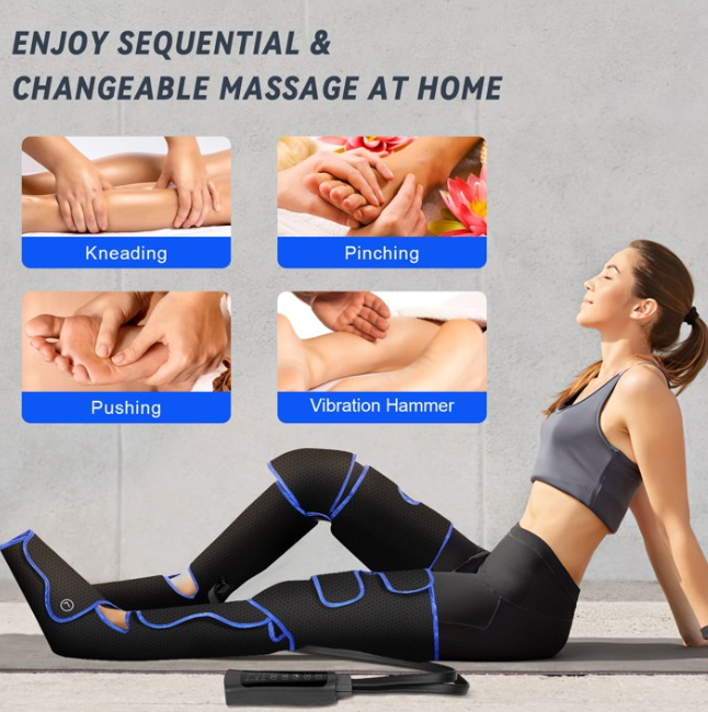 AMONSEE Leg Massager with Heat and Compression, Relaxation and Pain Relief with 6 Modes 3 Vibration