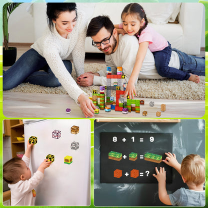 Magnetic Blocks - Build a Mine Magnet World Plants Wars Set, Magnetic Building Blocks Toddler Toys STEM Sensory Outdoor Toys for Boys and Girls Ages 3+, Birthday Christmas Gifts