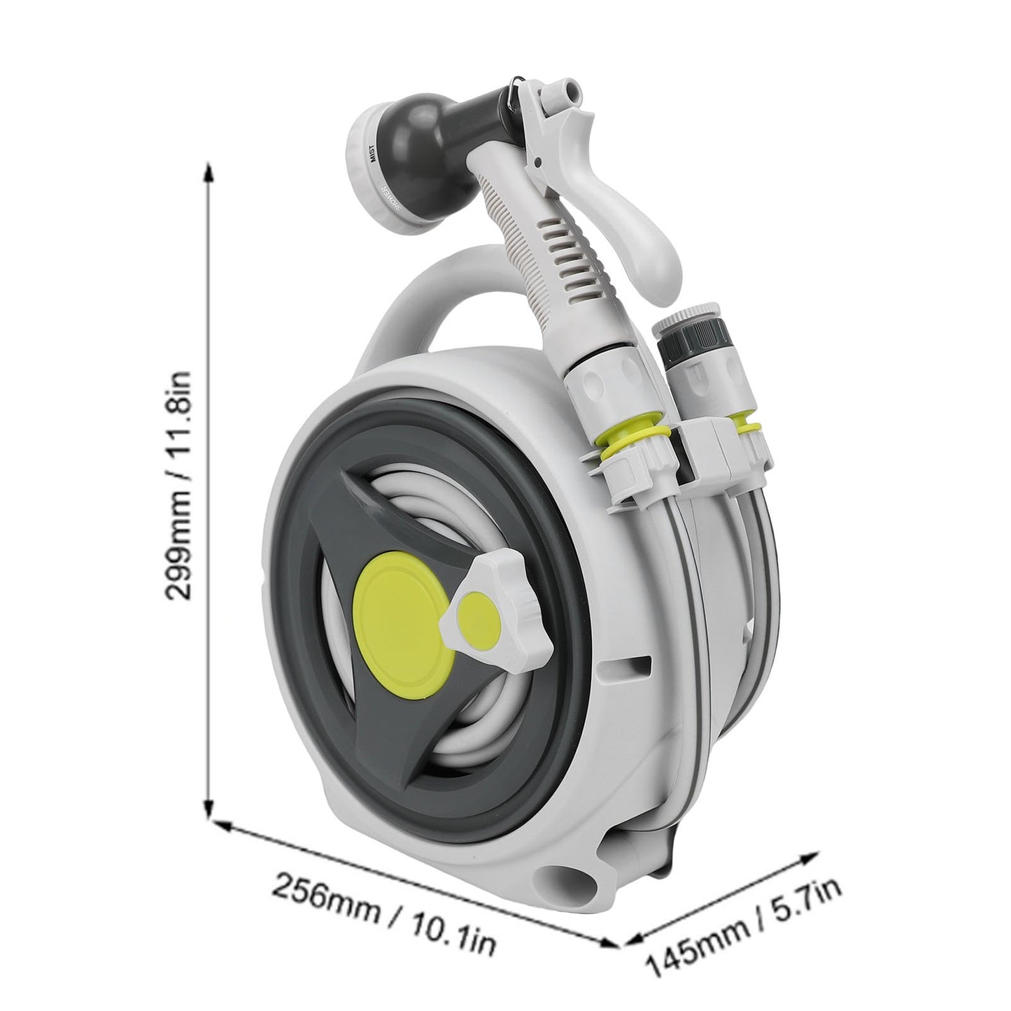 Mini Retractable Garden Hose Reel, Portable Simple Home 45+5 FT Hose Reel with 7 Adjustable Patterns Spray Nozzle&Standard Connector, Watering Hose Reel for Gardens Yards and lawns