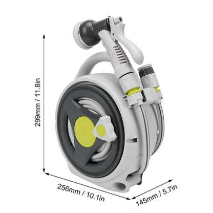 Mini Retractable Garden Hose Reel, Portable Simple Home 45+5 FT Hose Reel with 7 Adjustable Patterns Spray Nozzle&Standard Connector, Watering Hose Reel for Gardens Yards and lawns