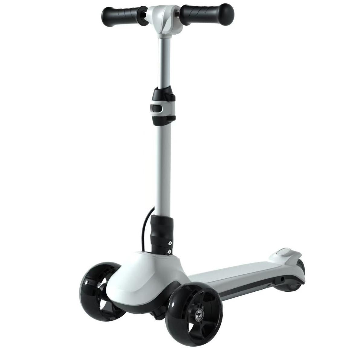 Foldable Electric Scooter for Kids Ages 4+, Thumb Throttle, Flash Deck & 3 Extra Wide Light Up Big Wheels, 3 Heights Adjustable, 5 MPH Safe Speed, Super Lightweight Kick Scooter for Kids