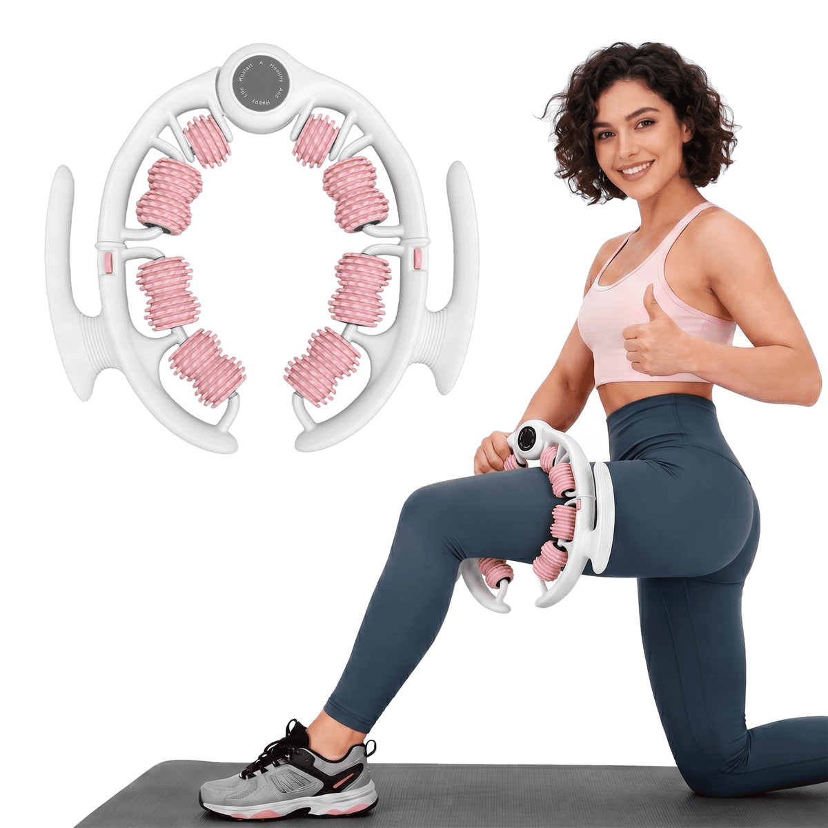 FAGINEY Anti-cellulite Massage Roller Detachable Leg Massager Roller with Non Slip Handle for Home Office Yoga Fitness