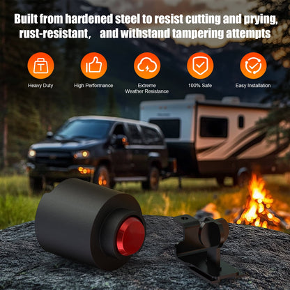 Trailer Lock Fits 2-5/16 Inch Couplers, Secures Safety Chains Anti-Theft Ball Hitch Lock, Pry-Resistant & Heavy-Duty Trailer Hitch Locks For Rv Camper Trailer Truck Pickup Boats