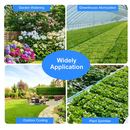 65Ft Drip Irrigation System,Upgrade 360° Adjustable Garden Irrigation Kit with 20pcs Copper Nozzles for Outdoor Plants, Lawn & Garden Use