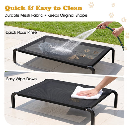 FAGINEY Cooling Elevated Dog Bed, Breathable Washable Mesh Raised Pet Cot with Anti‑Slip Feet, Portable for Indoor & Outdoor Use