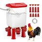 Crtynell Automatic chicken waterer with float control for continuous water supply, Freestanding poultry waterer with adjustable legs, connects to extension hose, suitable for chickens, ducks, turkeys