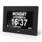 Crtynell Digital Day Calendar Clock Multifunctional Extra Large Dementia Digital Clock with 5 Alarms and Medication Reminders Impaired Vision Digital Clock (7" Black)