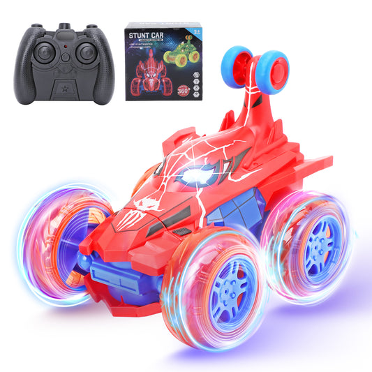 DOMQGA RC Stunt Car,2.4GHz Remote Control Car for Kids Wheels Lights & 360° Flips,for Boys Girls Birthday Gift