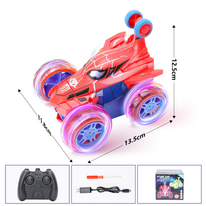DOMQGA RC Stunt Car,2.4GHz Remote Control Car for Kids Wheels Lights & 360° Flips,for Boys Girls Birthday Gift