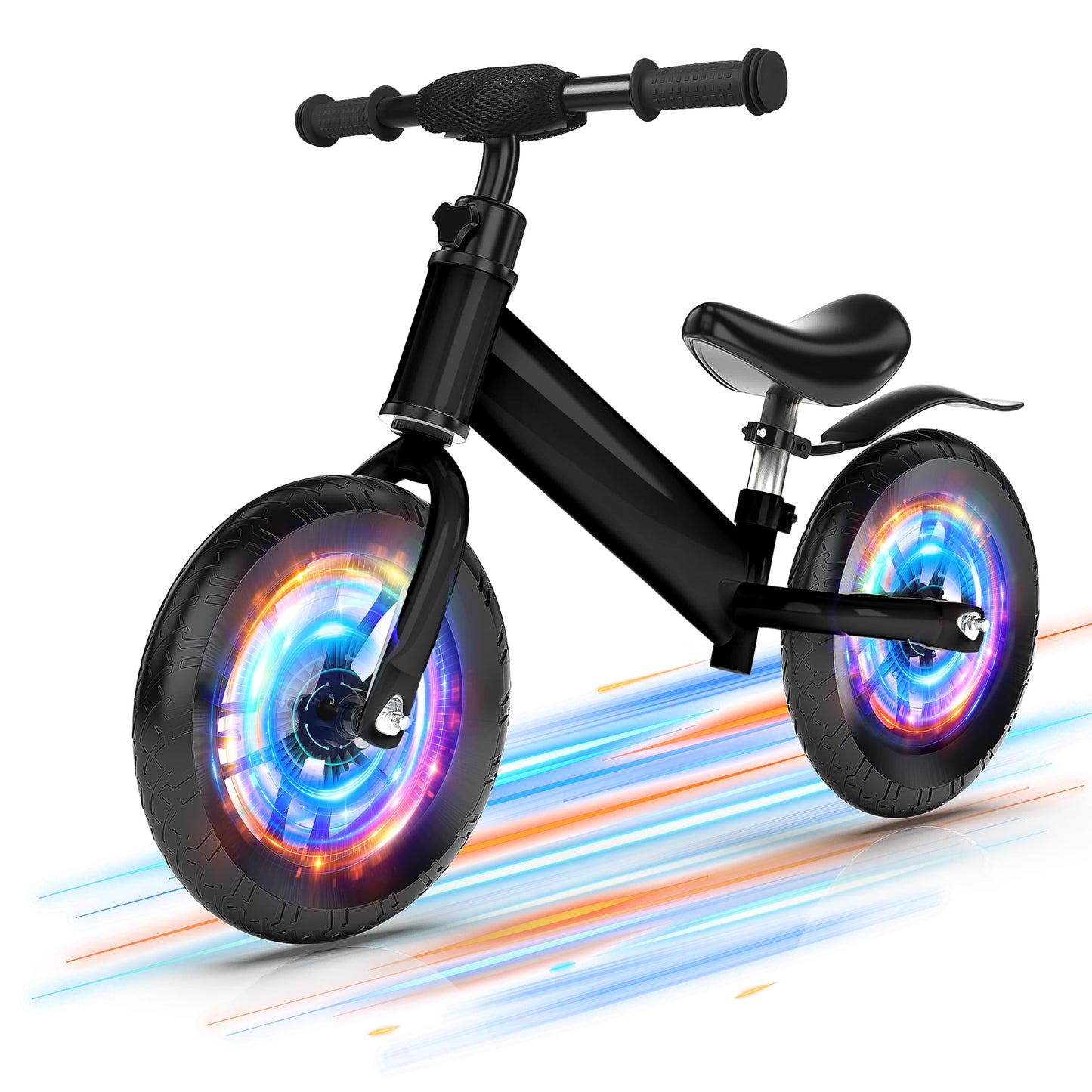 Kids 12'' Balance Bike Ride with Lighting up Wheels No Pedal Bike for Toddlers Age 2-5