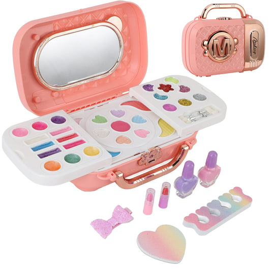 Kids Makeup Set, Girls Gift, 14 pcs Makeup Toys, Washable Little Girl Princess Makeup Toys With Storage Box, Birthday Christmas Gift For 3 4 5 6 7 8 9 10 Years Old Girls